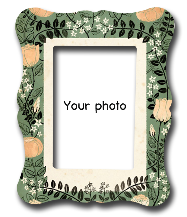 กรอบรูปพิมพ์สี flora pattern frame